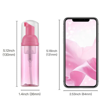 2oz Foam Bottle (3PCS) Empty Foaming Pump Dispenser for Hand Soap, Lash Cleanser, Shampoo to Travel (60ml, Rose Red)