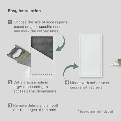 Vent Systems 10'' x 20'' Inch White Metal Access Panel - Easy Access Doors - Access Panel for Drywall, Wall, Electrical and Plumbing Service Door
