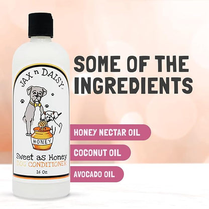 Jax n Daisy Honey Dog Conditioner Conditioner for Dogs with Honey Nectar Oil Hempseed Oil and Vitamin Soften Dog Coat and Soothe Skin for Furry Freshness Grooming Accessories Essentials
