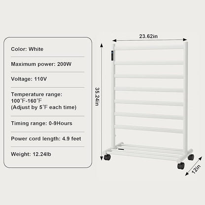 GROWNEER Upgraded Heated Towel Rack, 7 Bars Towel Warmer Rack, Wall Mounted & Freestanding Towel Warmer for Bathroom, Timer & Temperature Multi-Level Adjustments, Overheating Protection (White)