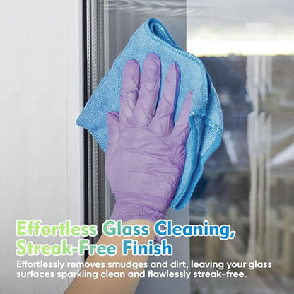 HOMEXCEL Blue Microfiber Cleaning Cloth 12 Pack, 12.5 x 12.5 inch Microfiber Towels for Cars, Ultra Absorbent Car Washing Cloth, Lint Free Streak Free Cleaning Rags for Car, Kitchen, and Window