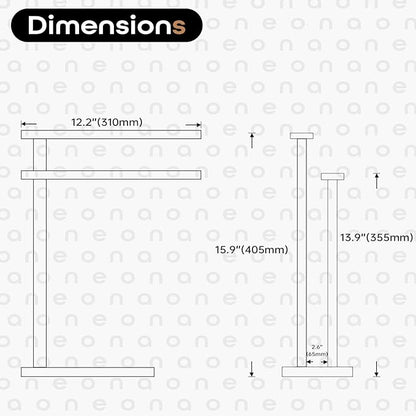 Free Standing Towel Rack Brushed Nickel 2-Tier Hand Towel Bars for Bathroom Vanity Countertop with Thicken Steady Marble Base, Stainless Steel AN7003BR