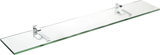 Spancraft Glass M-6x33-Chrome Monarch Glass Shelf, 6" x 33", Chrome