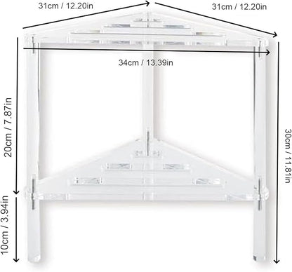 Corner Shower Caddy, 2 Tier Acrylic Bathroom Corner Shelf Clear Standing Shower Shelves Countertop Floor Rack Stand for Kitchen Bathroom