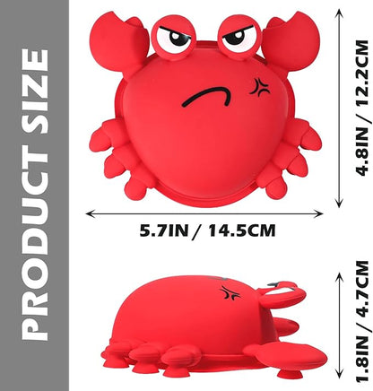 Koluti Silicone Bathtub Overflow Drain Cover, Bath Drain Stopper with 8 Suction Cups, Fun Grab Tub Spa Accessories Gift Bathroom Essentials, Red