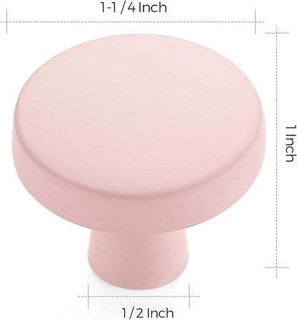 Ravinte 5 Pack Drawer Pulls 1-1/4 Inch Kitchen Cabinet Knobs Solid Round Dresser Drawer Knobs Pink Dresser Knobs Drawer Knobs Simple Cabinet Hardware for Cupboard Drawer Pulls