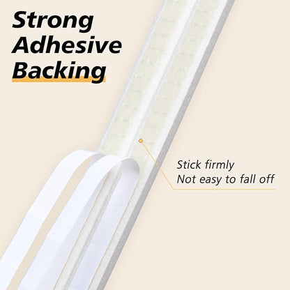 SUNMON D-Type Strip Door Weather Stripping Door Seal Self Adhesive Foam Soundproofing for Doors and Windows, Oundproofing Weatherstrip Gap Collision Avoidance（White）