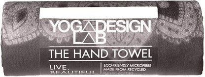 yogadesignlab | The Hand Towel | Premium Non Slip Hand Towel | Designed in Bali | Colorful Eco Printed + Quick Dry + Soft | Hot Yoga, Bikram, Ashtanga, Sport, Barre, Travel (Mandala Black)
