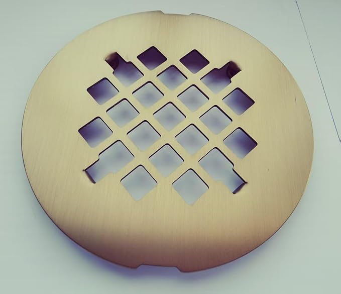 4-1/4 inches Snap-On Round Shower Drain Cover, Stainless Steel (Brushed Gold)