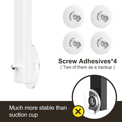 Orimade Adjustable Anti-slip Shower Caddy over Shower Head, Rustproof Bathroom Hanging Shower Organizer with 2 Hooks for Razor, No Drilling Shelves Storage Rack 2 Tier, White