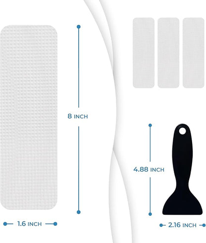 Anti Slip Shower Stickers 24 PCS, Invisible Non-Slip Shower Strips for Adults, Premium Adhesive Bath Tub Stickers (Clear)
