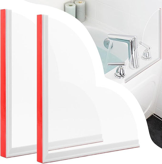 Shower Splash Guard, Large Splash Guards for Bathtub, Self-Adhesive Shower Corner Splash Guard, to Keep Water in Shower or Bath, Pack of 2 (9.45 X 9.45 Inches)