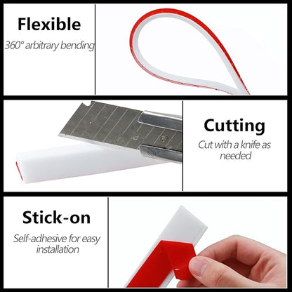 98 Inch Collapsible Shower Water Dam, Shower Threshold Water Dam Shower Barrier, Dry and Wet Separation Door Dam Water Stopper Kitchen Shower Threshold Silicon Water Blocker(Mini Trapezoid)