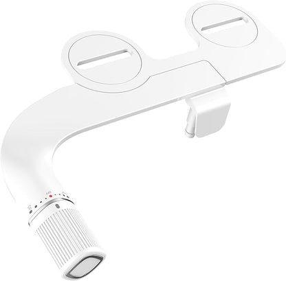 BIGCOW Ultra-Slim Bidet Attachment for Toilet - Dual Nozzle (Frontal & Rear Wash) with Adjustable Cold Water Pressure and Stainless Steel Inlet - Hygienic Solution for Fresh Cleanliness, Gold 1 Pcs
