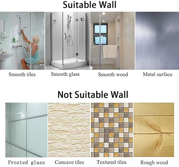 Adjustable Shower Head Holder, Bathroom Suction Cup Handheld Shower Head Bracket, Removable Handheld Showerhead & Wall Mounted Suction Bracket (Yellow, 2)