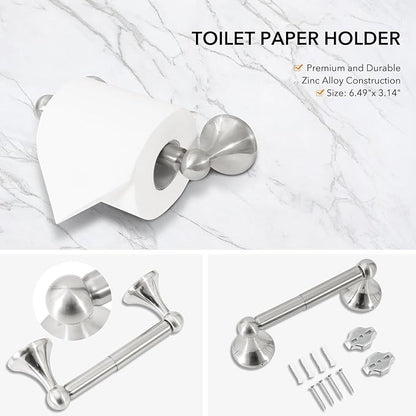 4 Piece Bathroom Hand Towel Holder Set, Adjustable Towel Racks for Bathroom Wall Mounted, Stainless Steel Brushed Nickel Towels Bar, 24 Inch Bath Room Accessories Set