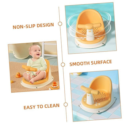 Generic Ergonomic Bath Seat with Anti-Slip Support for Newborns and PP TPE Material Sitting Bath Seat for Tub Safety and Comfort During Bathing Playing Feeding