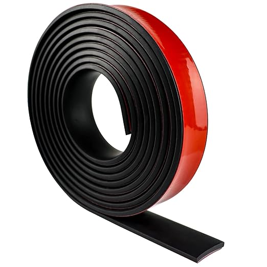 Neoprene Rubber Strips Self Adhesive Solid Rubber Sheets, Rolls & Strips for DIY Gaskets Crafts Pads Seals Warehouse Flooring Neoprene Sheet with Adhesive Backing (1" Wide x 1/5" Thick x 20' Long)
