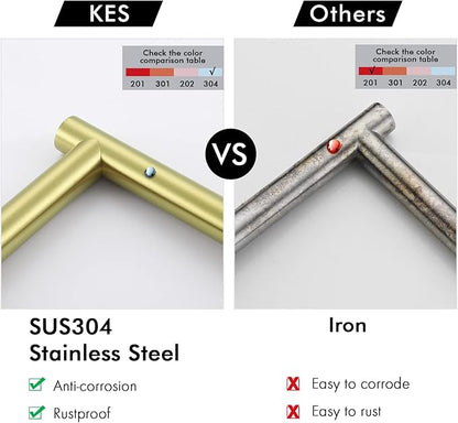KES Gold Toilet Paper Holder Free Standing 26.2 Inch Toilet Paper Roll Holder Tissue Holder for Bathroom, SUS304 Stainless Steel Brushed Gold, BPH286S66A-BZ