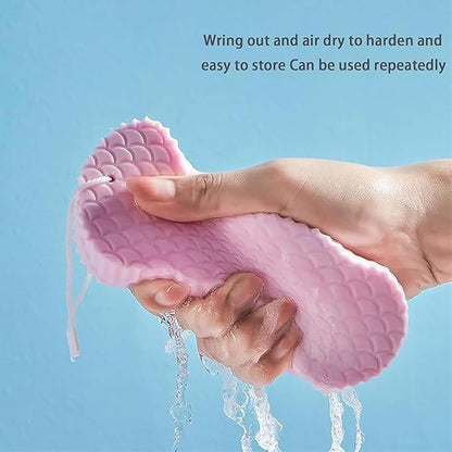 Magic Exfoliating Bath Sponge, 3D Super Soft Exfoliating Bath Sponge, Gentle & Effective Exfoliation, Highly Absorbent Design for Convenience and Durability (2PCS-B)