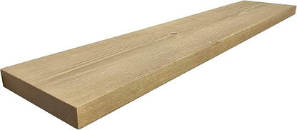 joelsantiques - 72 Inch Wooden Floating Shelves for Wall - 72x10x2 in - Made of Natural Wood - Long Heavy Duty Wall Shelves for Bedroom - Perfect for Living Room, Kitchen - Beige