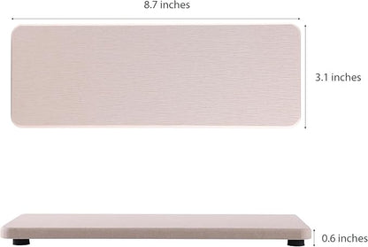 2 Pcs Water Absorbing Stone Trays, Kitchen/Bathroom Sink Soap Dish, Diatomite Tray Used for Hand Soap & Cosmetic Bottles in The Modern Home, 3.15" W x 8.7" L, Light Gray