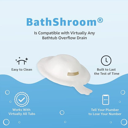 BathShroom BTHSH620 Overflow Drain Cover for Fuller and Warmer Baths, White