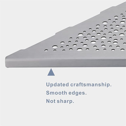 10" Brushed Nickel Corner Shower Shelf, No Drill 304 Stainless Steel Recessed Shower Shelves Grout in Corner Tile Bathroom Shelves for Tiled Wall,2 Pack