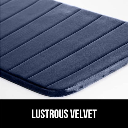 GORILLA GRIP Memory Foam Bath Mat, Soft Absorbent US Designed Bathroom Rug, Gripping Dots Machine Washable Bathmat, Cushioned Floor Mats, Shower Sink Rugs Room Décor Accessories, 36x24 Navy Blue