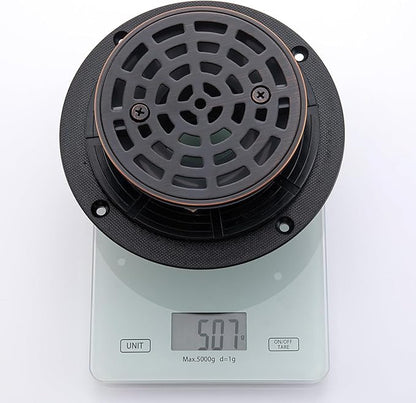 RANDOM Round Shower Drain SUS304 Stainless Steel Oil Rubbed Bronze Shower Drain 4 inch with Adjustable PVC Base Flange,Shower Floor Drain with Removable Cover Grid Grate