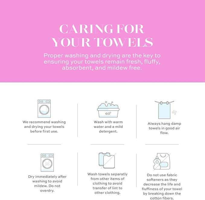 CASA COPENHAGEN White Bay, 6 Pieces Towel Set- White with Gold and Grey Violet Border, 600 GSM, 2Bath, 2Hand, 2Washcloths Egyptian Cotton Towel for Hotel Spa Kitchen Bathroom Kitchen & Shower