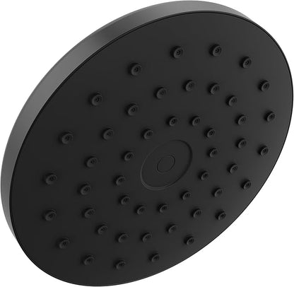 Delta PivotPro Matte Black Rain Showerhead, Single Setting 7 Inch Round Shower Head, Showerheads, 1.75 GPM Flow Rate, Matte Black 75103BL