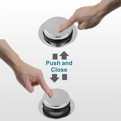 Chrome Bathtub Drain Tip-Toe Two-Hole,Welsan Tub Drain Trim Set Conversion Kit Assembly, Coarse Thread Replacement Trim Kit with 2-Hole Overflow Faceplate Includes an Adapter, Chrome Plated