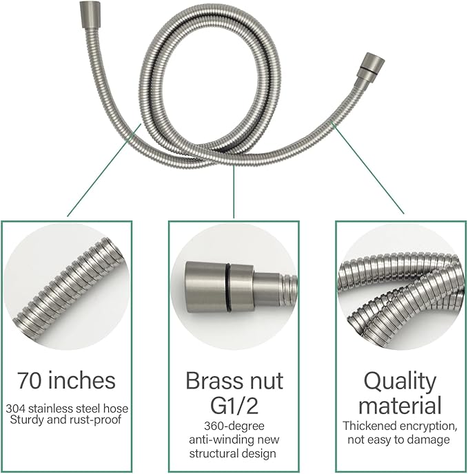 RV Outdoor Shower Head Kit with Garden Hose Fitting and Suction Cup - RV Outside Shower - Easily Installed and Removed On Outside of Camper