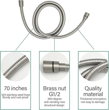 RV Outdoor Shower Head Kit with Garden Hose Fitting and Suction Cup - RV Outside Shower - Easily Installed and Removed On Outside of Camper