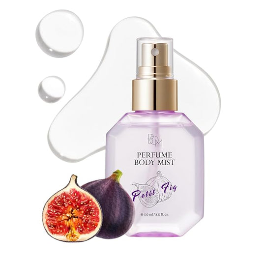 BOM Petit Fig Perfume Body Mist 3.71 Fl Oz, Fig Scented Mist with Hyaluronic Acid, Niacinamide & Vitamin C, Hydrating, Lightweight Body Perfume, Long Lasting Fragrance, Korean Skincare