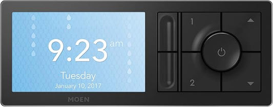 Moen Matte Black Smart Shower 2-Outlet Digital Water System Controller for Thermostatic Shower Valve, TS3302BL