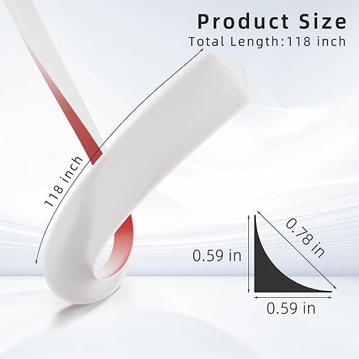Flexible Quarter Round Molding Trim Peel and Stick 118Inch White,Small Self Adhesive Silicone Shoe Moulding,Bendable Mini Waterproof Caulk Strip for Baseboard,Wall,Bathtub,Floor,Bathroom,Crown