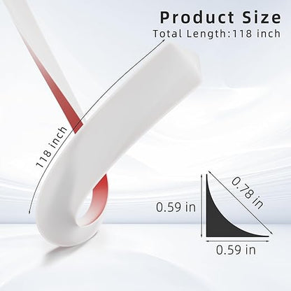 Flexible Quarter Round Molding Trim Peel and Stick 118Inch White,Small Self Adhesive Silicone Shoe Moulding,Bendable Mini Waterproof Caulk Strip for Baseboard,Wall,Bathtub,Floor,Bathroom,Crown