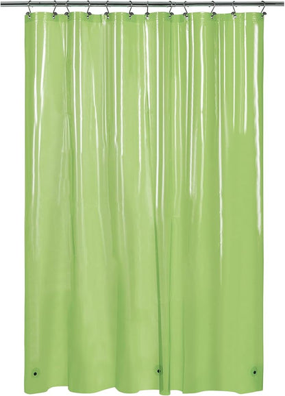 Barossa Design Extra Long Shower Curtain Liner with 3 Magnets - 72" x 84" XL, Waterproof PEVA Lightweight Shower Liner for Bathroom, PVC Free, Metal Grommets - Clear Green, 72x84