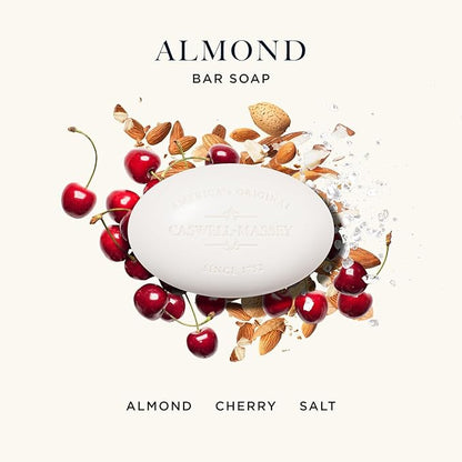 Caswell-Massey Almond Natural Bar Soap Gift Set - Moisturizing Triple-Milled Body Soap for Men & Women - Plant-Based with Essential Oils for Soft Skin, Cruelty-Free, USA Made, 12 Bars x 5.8 oz