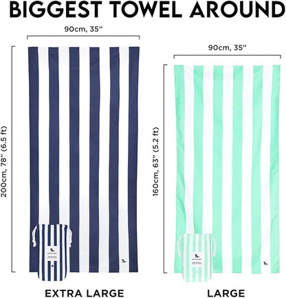 Dock & Bay Customized Beach Towel - Quick Dry, Sand Free - Compact, Lightweight - 100% Recycled - Includes Bag - Cabana Light - Malibu Pink- Large