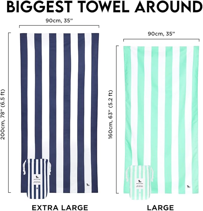 Dock & Bay Customized Beach Towel - Quick Dry, Sand Free - Compact, Lightweight - 100% Recycled - Includes Bag - Cabana - Phi Phi Pink- Large