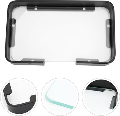 Bathroom Glass Shelf Floating Wall Rack Black Corner Organizer for Shampoo and Cosmetics Easy Install Storage for Humid Spaces Bathroom Wall Rack