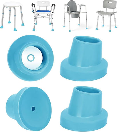 supregear Replacement Feet for Shower Chair Bath Seat, 1-1/8" I.D. Slope Rubber Feet Pad for Shower Stools Transfer Bench Non-Slip Extreme Grip Tub Transfer Benches Suction Cup Feet, 4PK