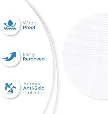 Anti Slip Shower Stickers 24 PCS, White Non-Slip Shower Strips for Adults, Premium Adhesive Bath Tub Stickers