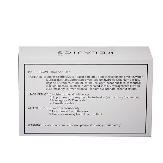 Kojic Acid Soap Bars with Retinol, Collagen, Vitamin C, Fresh Coconut Scent for Face and Body, Moisturizes, Smooth and Evenly Radiant (1 Pack)