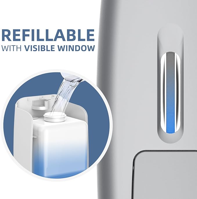Soap Dispenser Wall Mount 28oz Commercial Hand Soap Dispenser for Bathroom Liquid Gel Hand Sanitizer Dispenser No Drilling Silver