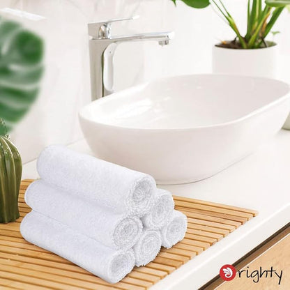 Orighty 12-Pack White Hand Towels - Quick Drying & Absorbent Microfiber Gym Towels 16x28 inches - Lightweight & Thin White Yoga Towels - Multi-Purpose Camping Towels for SPA, Hotel & Bathroom