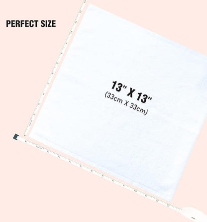12 Pack Washcloths 13" x 13" - Soft Wash Cloths for Your Face Towel, Viscose derived from Bamboo & Cotton Blend Wash Cloths for Your Body (White)